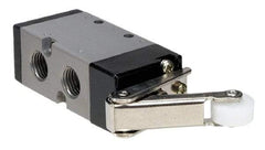 ARO/Ingersoll-Rand - 1/4" NPT Manual Mechanical Valve - 4-Way, 2 Position, Roller Lever/Spring & 0.7 CV Rate - Industrial Tool & Supply
