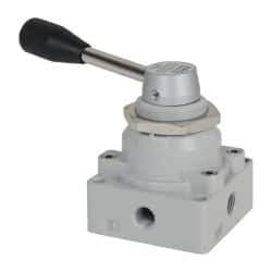 ARO/Ingersoll-Rand - 1/4" NPT Manual Mechanical Valve - 4-Way, 3 Position, Lever/Manual & 1.25 CV Rate - Industrial Tool & Supply