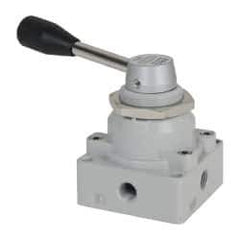 ARO/Ingersoll-Rand - 1/4" NPT Manual Mechanical Valve - 4-Way, 3 Position, Lever/Manual & 1.25 CV Rate - Industrial Tool & Supply