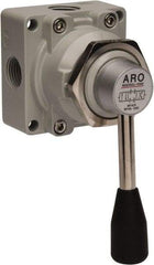 ARO/Ingersoll-Rand - 1/2" NPT Manual Mechanical Valve - 4-Way, 3 Position, Lever/Manual & 2.4 CV Rate - Industrial Tool & Supply