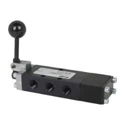 ARO/Ingersoll-Rand - 1/4" NPT Manual Mechanical Valve - 4-Way, 3 Position, Lever/Spring & 0.7 CV Rate - Industrial Tool & Supply