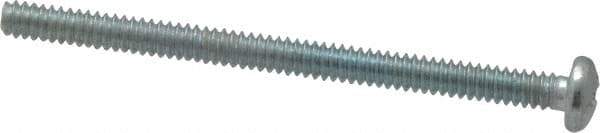 Value Collection - #6-32 UNC, 2" Length Under Head Phillips Drive Machine Screw - Pan Head, Grade 2 Steel, Zinc-Plated Finish, Without Washer - Industrial Tool & Supply