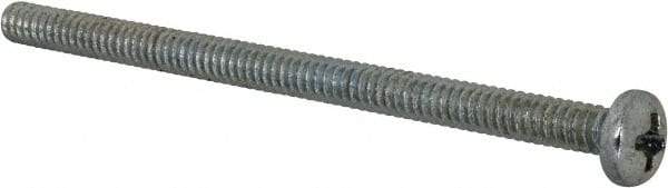 Value Collection - #6-32 UNC, 2-1/2" Length Under Head Phillips Drive Machine Screw - Pan Head, Grade 2 Steel, Zinc-Plated Finish, Without Washer - Industrial Tool & Supply