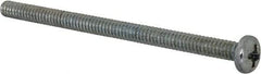 Value Collection - #6-32 UNC, 2-1/2" Length Under Head Phillips Drive Machine Screw - Pan Head, Grade 2 Steel, Zinc-Plated Finish, Without Washer - Industrial Tool & Supply