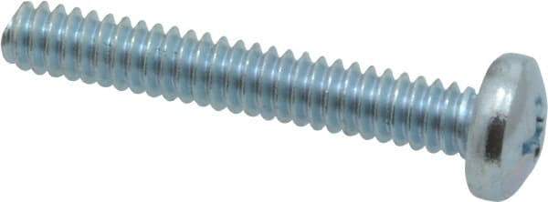 Value Collection - #10-24 UNC, 1-1/4" Length Under Head Phillips Drive Machine Screw - Pan Head, Grade 2 Steel, Zinc-Plated Finish, Without Washer - Industrial Tool & Supply