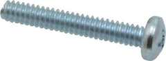 Value Collection - #10-24 UNC, 1-1/4" Length Under Head Phillips Drive Machine Screw - Pan Head, Grade 2 Steel, Zinc-Plated Finish, Without Washer - Industrial Tool & Supply