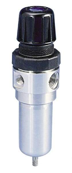Parker - 1/2" NPT Port 1 Piece Filter/Regulator FRL Unit - Stainless Steel Bowl, 72 SCFM, 125 Max psi, 8.59" High, Manual Drain - Industrial Tool & Supply