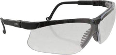 Uvex - Clear Lenses, Framed Safety Glasses - Scratch Resistant, Black Polycarbonate Frame, Adjustable Temples, Size Universal, Wrap Around - Industrial Tool & Supply