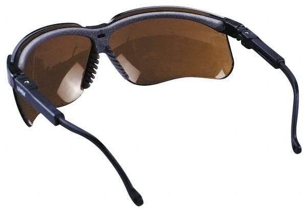 Uvex - Espresso Lenses, Framed Safety Glasses - Scratch Resistant, Earth Polycarbonate Frame, Adjustable Temples, Size Universal, Wrap Around - Industrial Tool & Supply