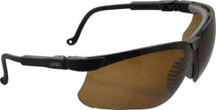 Uvex - Espresso Lenses, Framed Safety Glasses - Scratch Resistant, Black Polycarbonate Frame, Adjustable Temples, Size Universal, Wrap Around - Industrial Tool & Supply