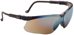 Uvex - Gold Mirror Lenses, Framed Safety Glasses - Scratch Resistant, Black Polycarbonate Frame, Adjustable Temples, Size Universal, Wrap Around - Industrial Tool & Supply