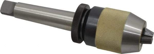 Albrecht - 3MT, 1/32 to 1/2" Capacity, Steel Integral Shank Drill Chuck - Keyless, Taper Shank, 2" Sleeve Diam, 3-3/8" Open Length - Exact Industrial Supply