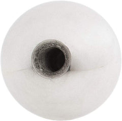 Gibraltar - 5/16-24 Thread, 1.38" Diam, Threaded Hole Ball Knob - Natural, Aluminum, Smooth Grip, 5/8" Hole Depth - Industrial Tool & Supply