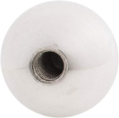 Gibraltar - 3/8-16 Thread, 1.38" Diam, Threaded Hole Ball Knob - Natural, Aluminum, Smooth Grip, 5/8" Hole Depth - Industrial Tool & Supply