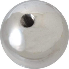 Gibraltar - 3/8-24 Thread, 1.88" Diam, Threaded Hole Ball Knob - Natural, Aluminum, Smooth Grip, 3/4" Hole Depth - Industrial Tool & Supply