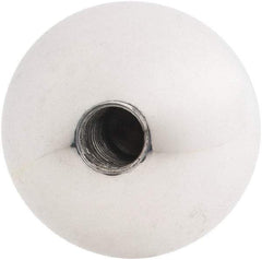 Gibraltar - 1/2-13 Thread, 1.88" Diam, Threaded Hole Ball Knob - Natural, Aluminum, Smooth Grip, 3/4" Hole Depth - Industrial Tool & Supply