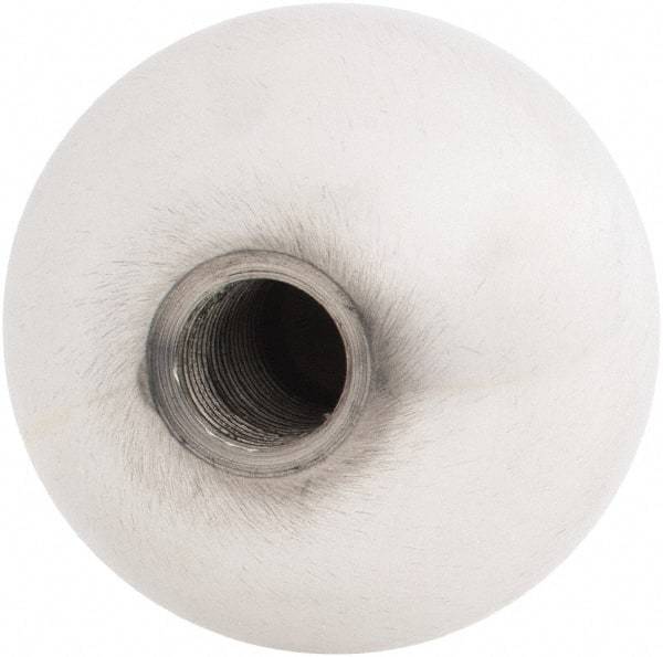 Gibraltar - 1/2-20 Thread, 1.88" Diam, Threaded Hole Ball Knob - Natural, Aluminum, Smooth Grip, 3/4" Hole Depth - Industrial Tool & Supply