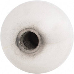 Gibraltar - 1/2-20 Thread, 1.88" Diam, Threaded Hole Ball Knob - Natural, Aluminum, Smooth Grip, 3/4" Hole Depth - Industrial Tool & Supply