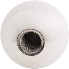 Gibraltar - 5/8-11 Thread, 1.88" Diam, Threaded Hole Ball Knob - Natural, Aluminum, Smooth Grip, 3/4" Hole Depth - Industrial Tool & Supply