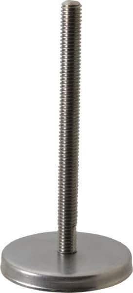 Gibraltar - 3/8-16 Bolt Thread, Stud Mount Leveling Pad & Mount - 250 Max Lb Capacity, 2.4" Base Diam, 4" Thread Length - Industrial Tool & Supply