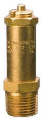 Kingston - 1/4" Inlet, Safety Relief Valve - 50 Max psi, Brass - Industrial Tool & Supply