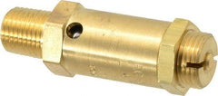 Kingston - 1/4" Inlet, Safety Relief Valve - 25 Max psi, Brass - Industrial Tool & Supply