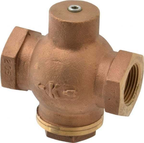 Kingston - 1" Brass Check Valve - Inline, FNPT x FNPT, 400 WOG - Industrial Tool & Supply