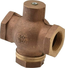 Kingston - 1-1/4" Brass Check Valve - Inline, FNPT x FNPT, 400 WOG - Industrial Tool & Supply