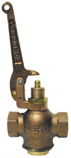 Kingston - 1-1/4" Pipe, 400 Max psi, Buna N Disc, Self Closing Control Valve - Pull Lever, FNPT x FNPT End Connections - Industrial Tool & Supply