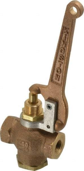 Kingston - 1/4" Pipe, 400 Max psi, Buna N Disc, Self Closing Control Valve - Pull Lever, FNPT x FNPT End Connections - Industrial Tool & Supply