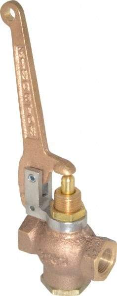 Kingston - 3/8" Pipe, 400 Max psi, Buna N Disc, Self Closing Control Valve - Pull Lever, FNPT x FNPT End Connections - Industrial Tool & Supply