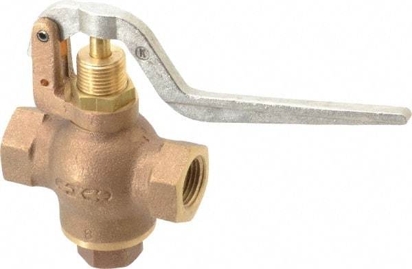 Kingston - 1/2" Pipe, 400 Max psi, Buna N Disc, Self Closing Control Valve - Balanced Valve Squeeze Lever, FNPT x FNPT End Connections - Industrial Tool & Supply