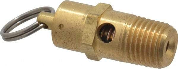 Kingston - 1/4" Inlet, ASME Safety Relief Valve - 150 Max psi, Brass - Industrial Tool & Supply