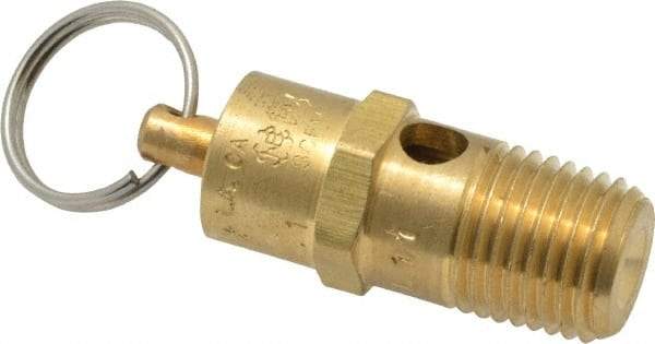Kingston - 1/4" Inlet, ASME Safety Relief Valve - 200 Max psi, Brass - Industrial Tool & Supply