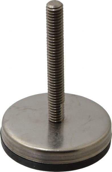 Gibraltar - 5/16-18 Bolt Thread, Stud Mount Leveling Pad & Mount - 250 Max Lb Capacity, 2.03" Base Diam, 2" Thread Length - Industrial Tool & Supply