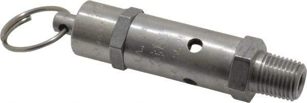 Kingston - 1/4" Inlet, ASME Safety Relief Valve - 100 Max psi, Stainless Steel - Industrial Tool & Supply