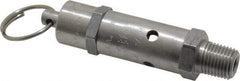 Kingston - 1/4" Inlet, ASME Safety Relief Valve - 100 Max psi, Stainless Steel - Industrial Tool & Supply