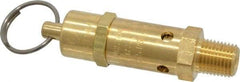 Kingston - 1/4" Inlet, ASME Safety Relief Valve - 75 Max psi, Brass - Industrial Tool & Supply