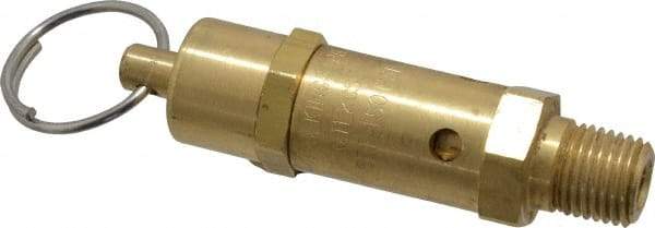 Kingston - 1/4" Inlet, ASME Safety Relief Valve - 150 Max psi, Brass - Industrial Tool & Supply