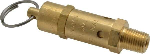 Kingston - 1/4" Inlet, ASME Safety Relief Valve - 175 Max psi, Brass - Industrial Tool & Supply