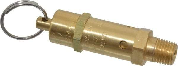 Kingston - 1/4" Inlet, ASME Safety Relief Valve - 200 Max psi, Brass - Industrial Tool & Supply