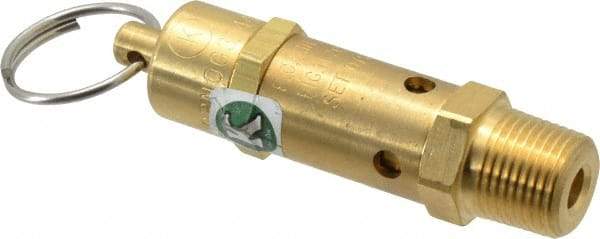 Kingston - 3/8" Inlet, ASME Safety Relief Valve - 75 Max psi, Brass - Industrial Tool & Supply