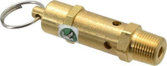 Kingston - 3/8" Inlet, ASME Safety Relief Valve - 75 Max psi, Brass - Industrial Tool & Supply