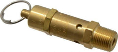Kingston - 3/8" Inlet, ASME Safety Relief Valve - 100 Max psi, Brass - Industrial Tool & Supply