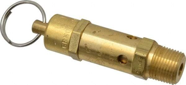 Kingston - 3/8" Inlet, ASME Safety Relief Valve - 200 Max psi, Brass - Industrial Tool & Supply