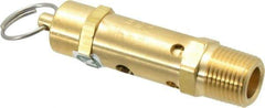 Kingston - 1/2" Inlet, ASME Safety Relief Valve - 100 Max psi, Brass - Industrial Tool & Supply