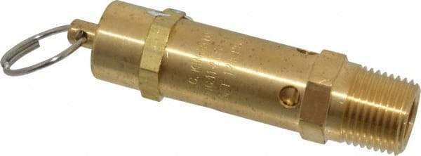 Kingston - 1/2" Inlet, ASME Safety Relief Valve - 125 Max psi, Brass - Industrial Tool & Supply