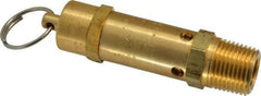 Kingston - 1/2" Inlet, ASME Safety Relief Valve - 200 Max psi, Brass - Industrial Tool & Supply