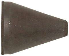 Cratex - 1" Max Diam x 2" Long, Taper, Rubberized Point - Coarse Grade, Silicon Carbide, 1/4" Arbor Hole, Unmounted - Industrial Tool & Supply