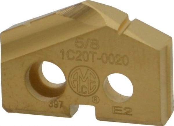 Allied Machine and Engineering - 5/8" Diam x 1/8" Thick, Seat Code 0, 132° Included Angle Spade Drill Insert - TiN Coated, Carbide, Grade K20, Series T-A - Industrial Tool & Supply